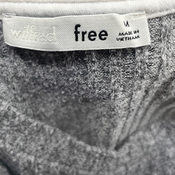 Aritzia Wilfred Free grey ribbed long sleeve thick material relaxed fit sz small - Picture 4 of 5